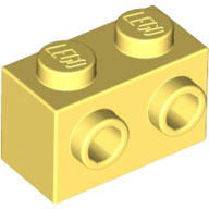 Lego kostka (kostička) 1x2 s nopy na jedné straně, světle žlutá jasná (6117317)